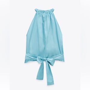 5/$20 Zara Blue Bow Halter Top M